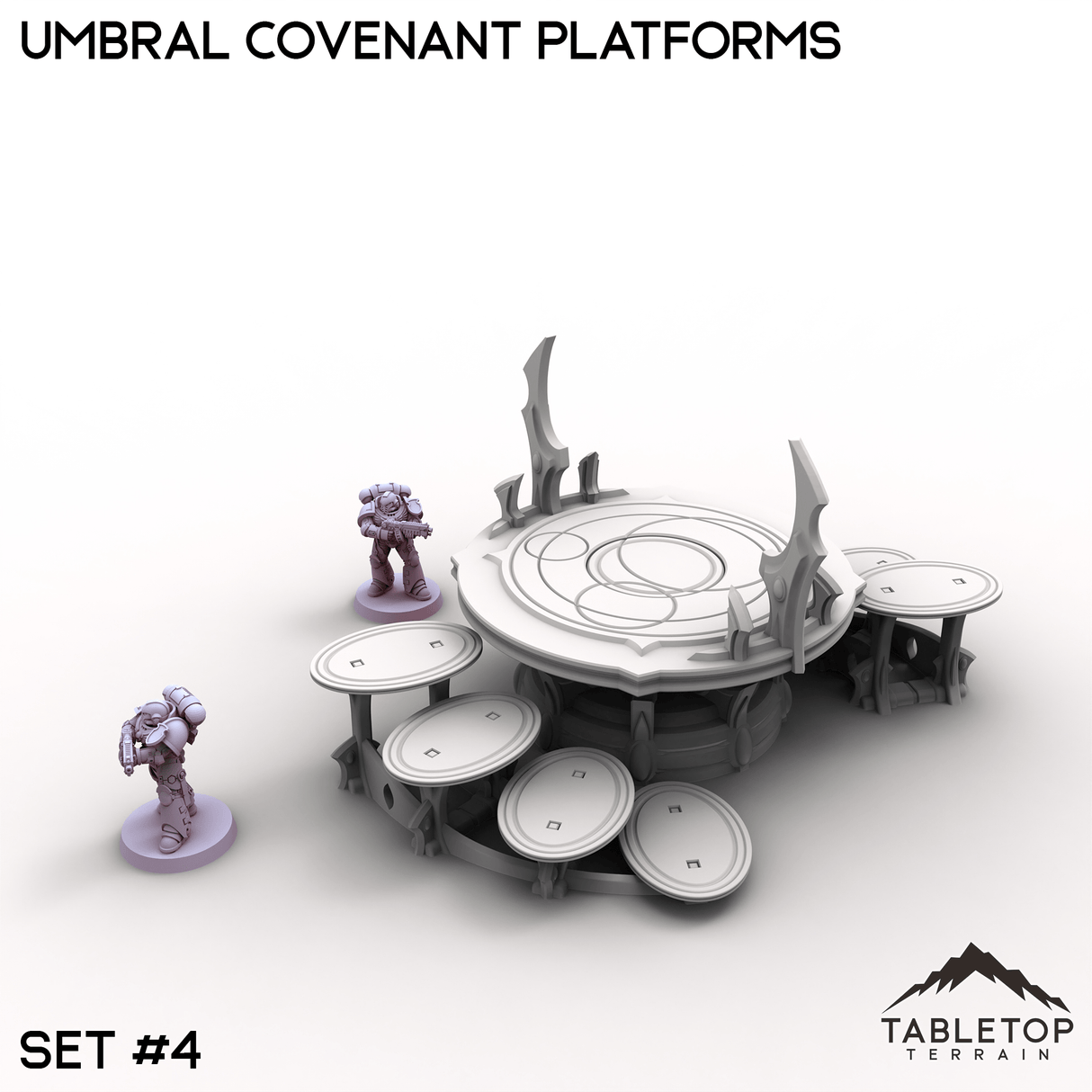 Tabletop Terrain Terrain 32mm / Set 4 Umbral Covenant Platforms