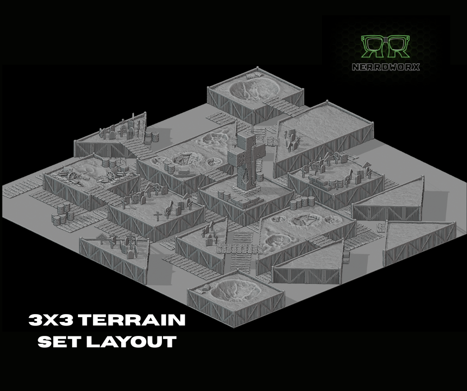 Tabletop Terrain Terrain 3x3 Battlefield Trench Wars - Full Table Collection