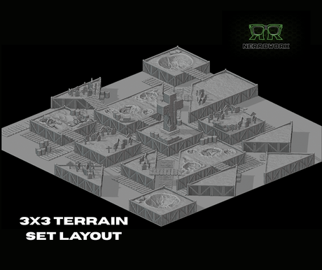 Tabletop Terrain Terrain 3x3 Battlefield Trench Wars - Full Table Collection