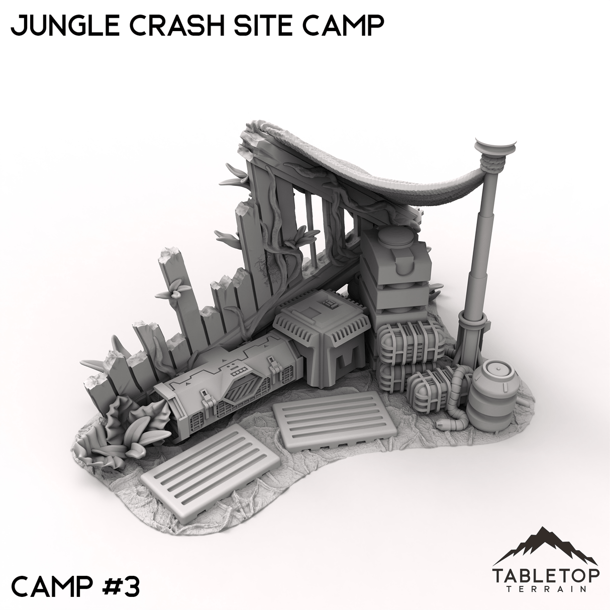 Tabletop Terrain Terrain 40mm / Camp 3 Jungle Crash Site Camp