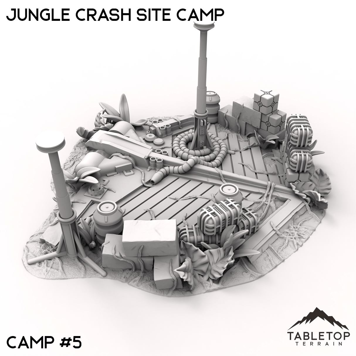 Tabletop Terrain Terrain 40mm / Camp 5 Jungle Crash Site Camp