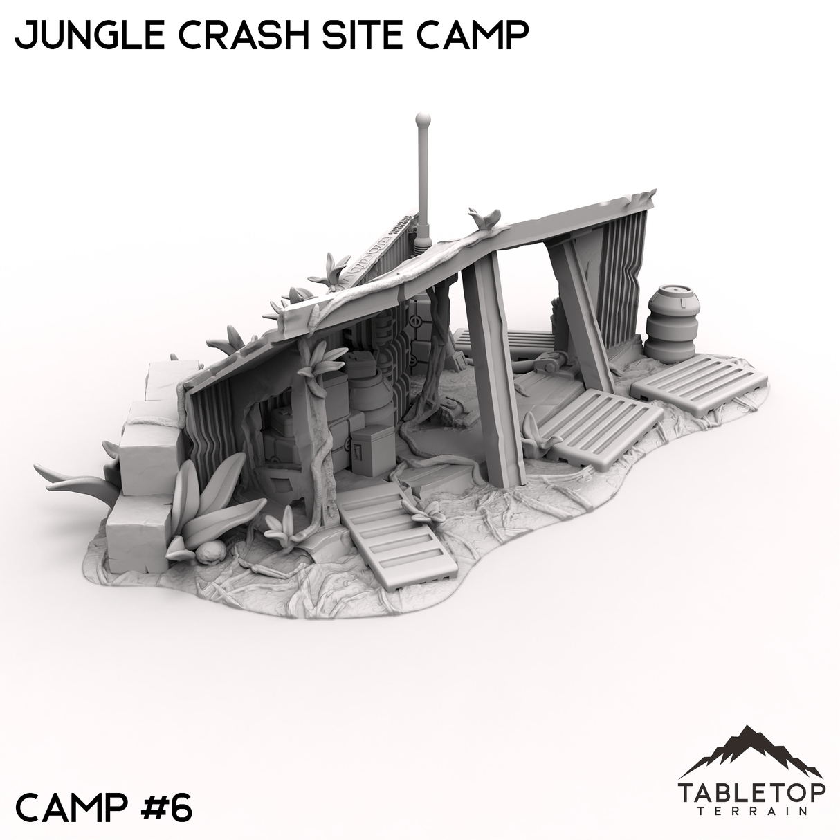 Tabletop Terrain Terrain 40mm / Camp 6 Jungle Crash Site Camp