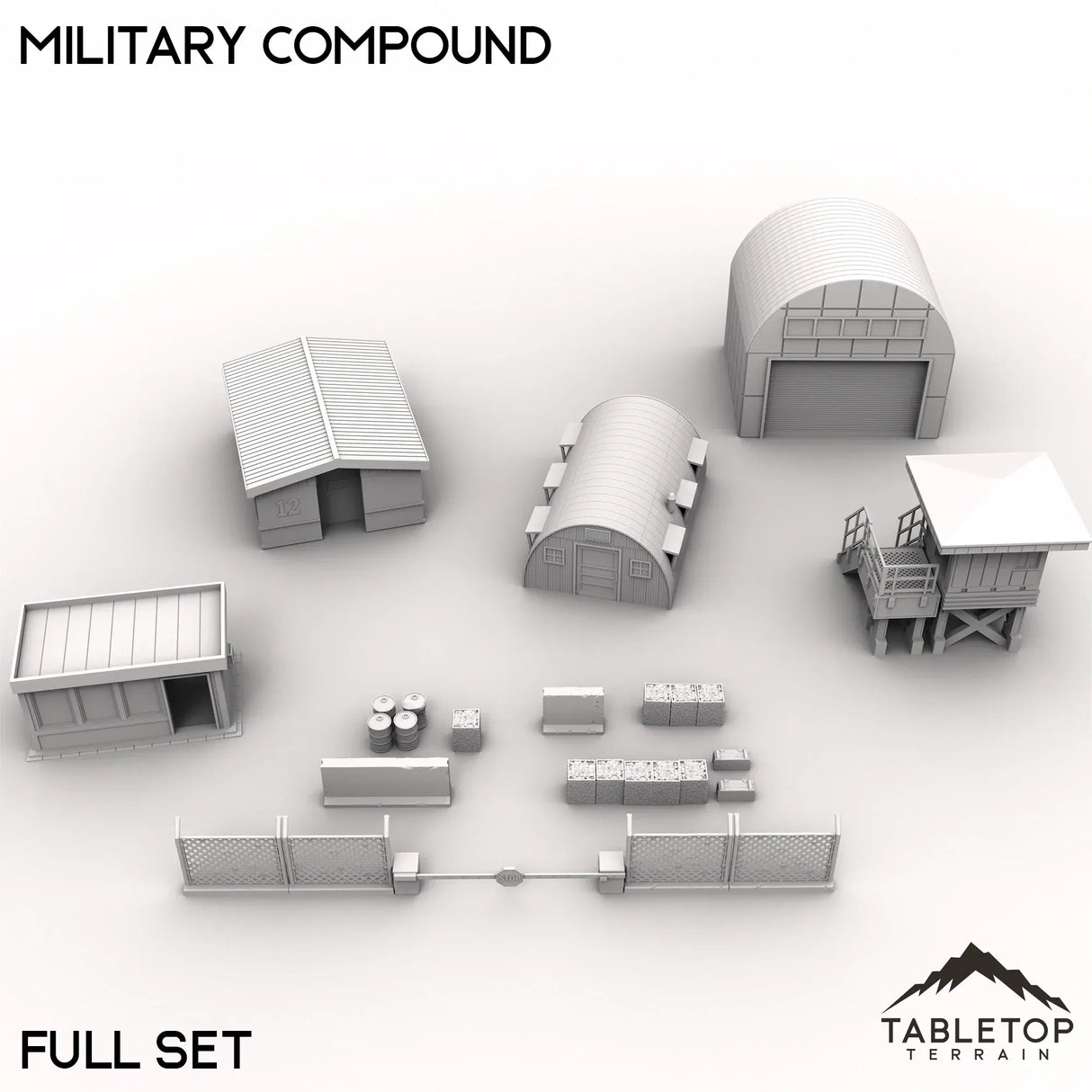 Tabletop Terrain Terrain 40mm / Full Set Military Compound