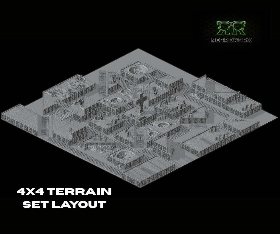Tabletop Terrain Terrain 4x4 Battlefield Trench Wars - Full Table Collection