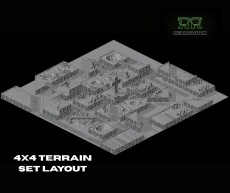 Tabletop Terrain Terrain 4x4 Battlefield Trench Wars - Full Table Collection