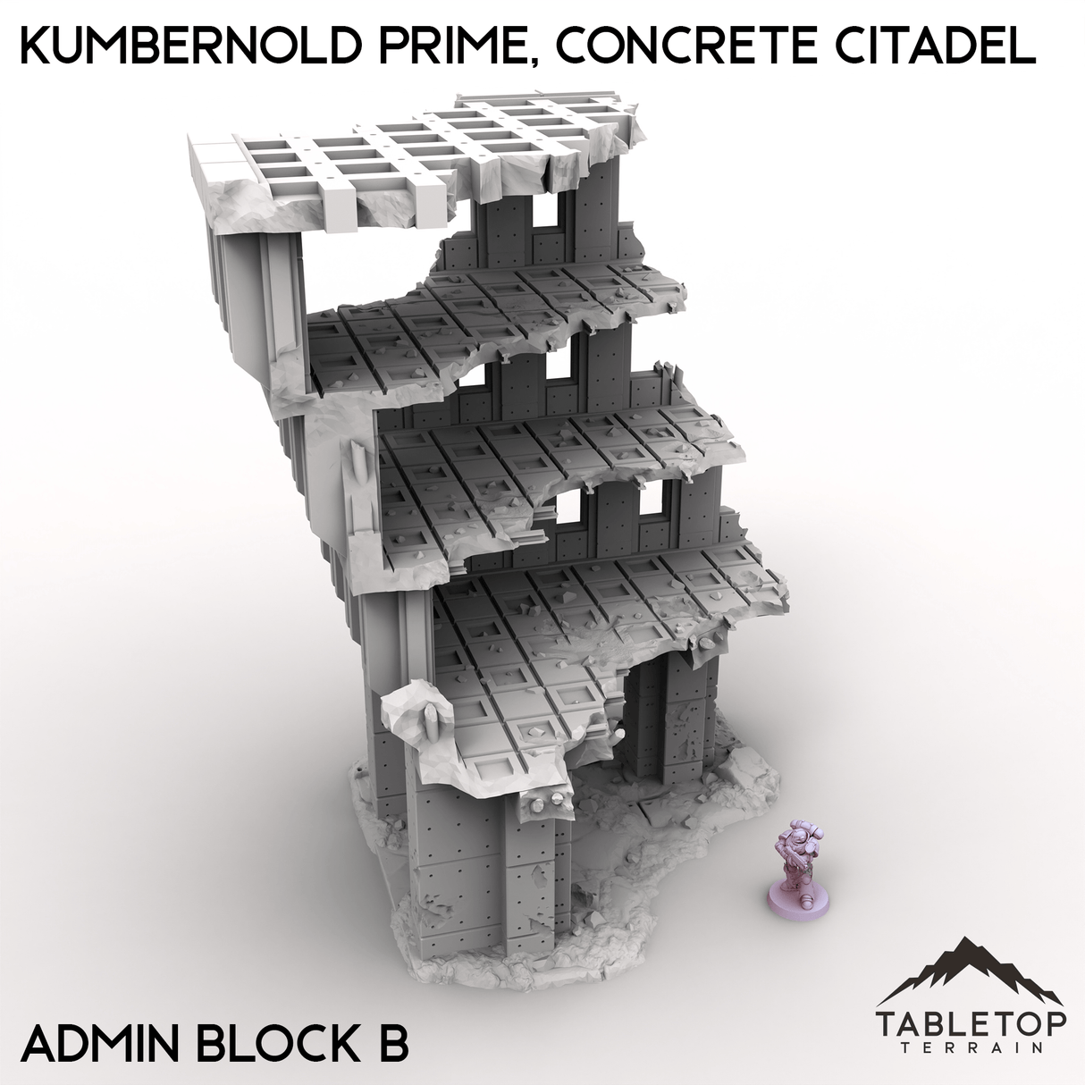Tabletop Terrain Terrain Admin Block B / 28/32mm Kumbernold Prime, Concrete Citadel