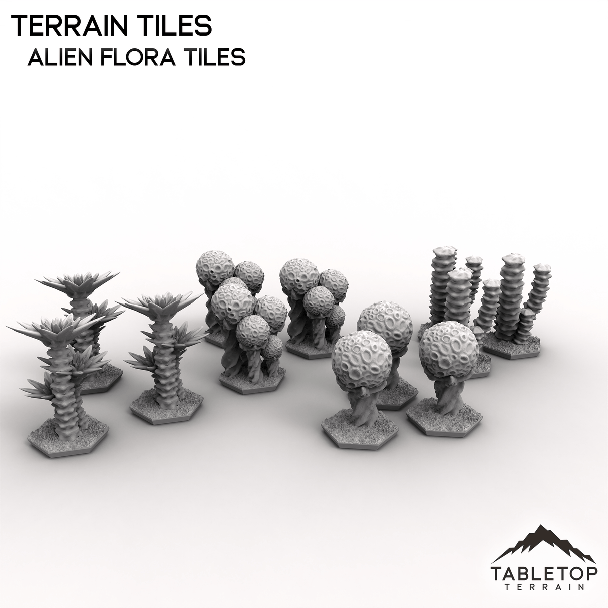 Tabletop Terrain Terrain Alien Flora Tiles HEXTECH Terrain Tiles - 6mm