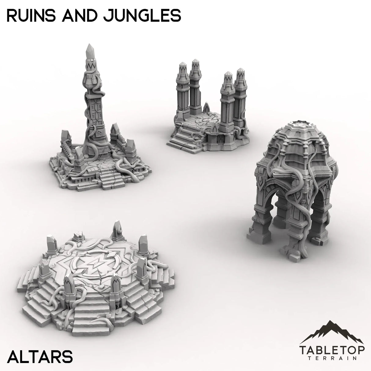Tabletop Terrain Terrain Altars / 32mm Competitive Fantasy Ruins and Jungles