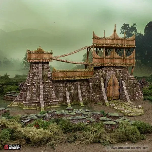 Tabletop Terrain Terrain Bamboo Fort Walls - The Gloaming Swamp