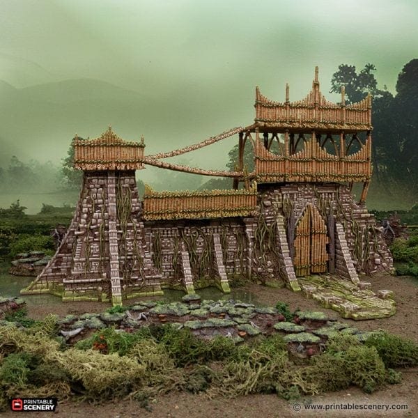 Tabletop Terrain Terrain Bamboo Fort Walls - The Gloaming Swamp