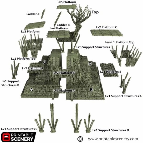 Tabletop Terrain Terrain Bamboo Temple - The Gloaming Swamp