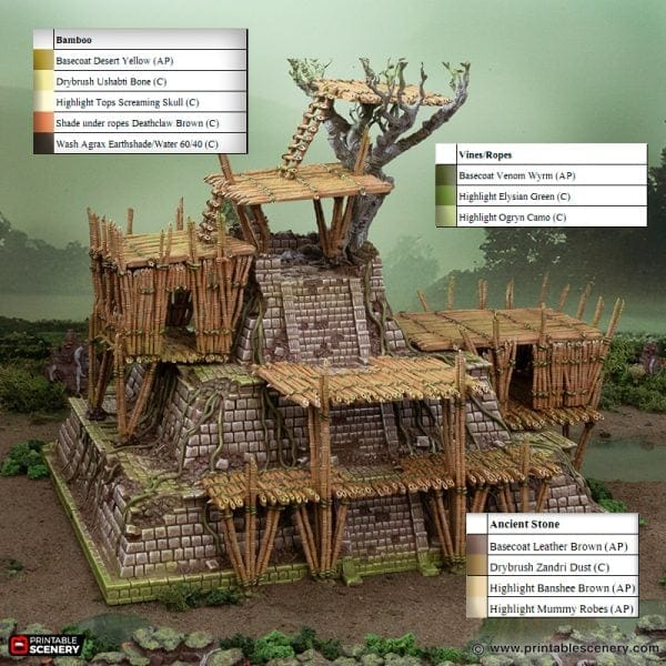 Tabletop Terrain Terrain Bamboo Temple - The Gloaming Swamp