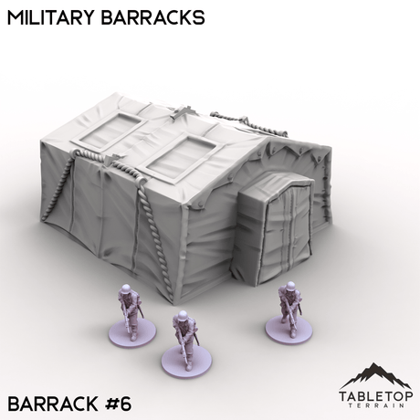 Tabletop Terrain Terrain Barrack 6 / 32mm Military Barracks