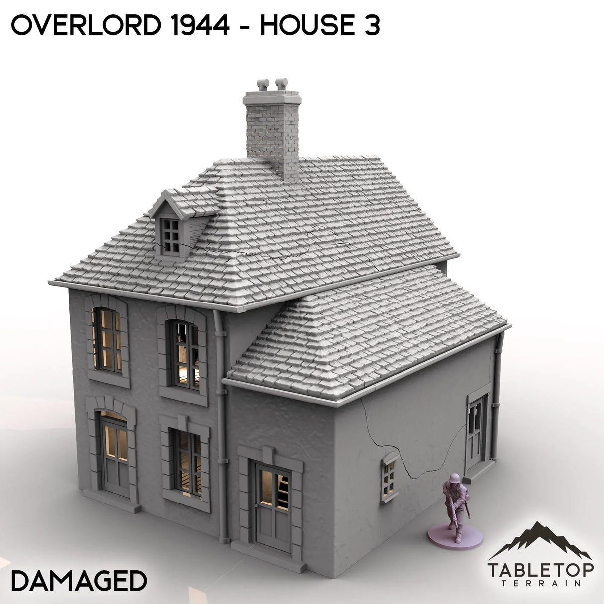 Tabletop Terrain Terrain Battle Damaged / 32mm Overlord 1944 - House 3