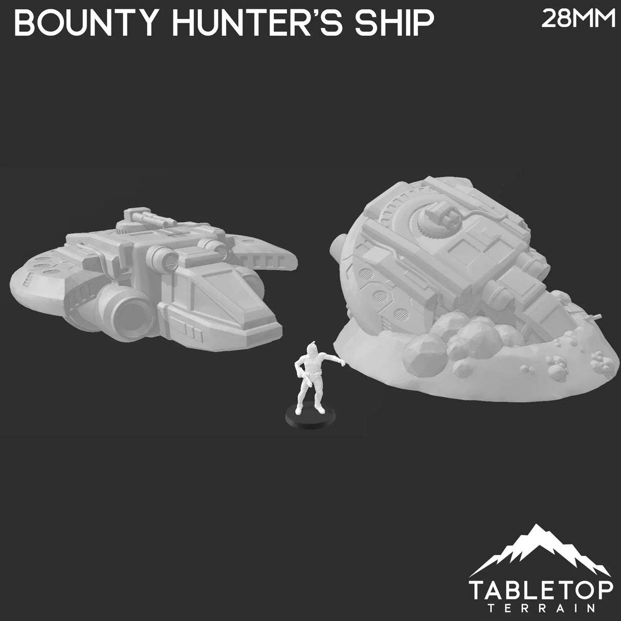 Tabletop Terrain Terrain Bounty Hunter's Ship / Crashed Ship - Star Wars Legion Terrain
