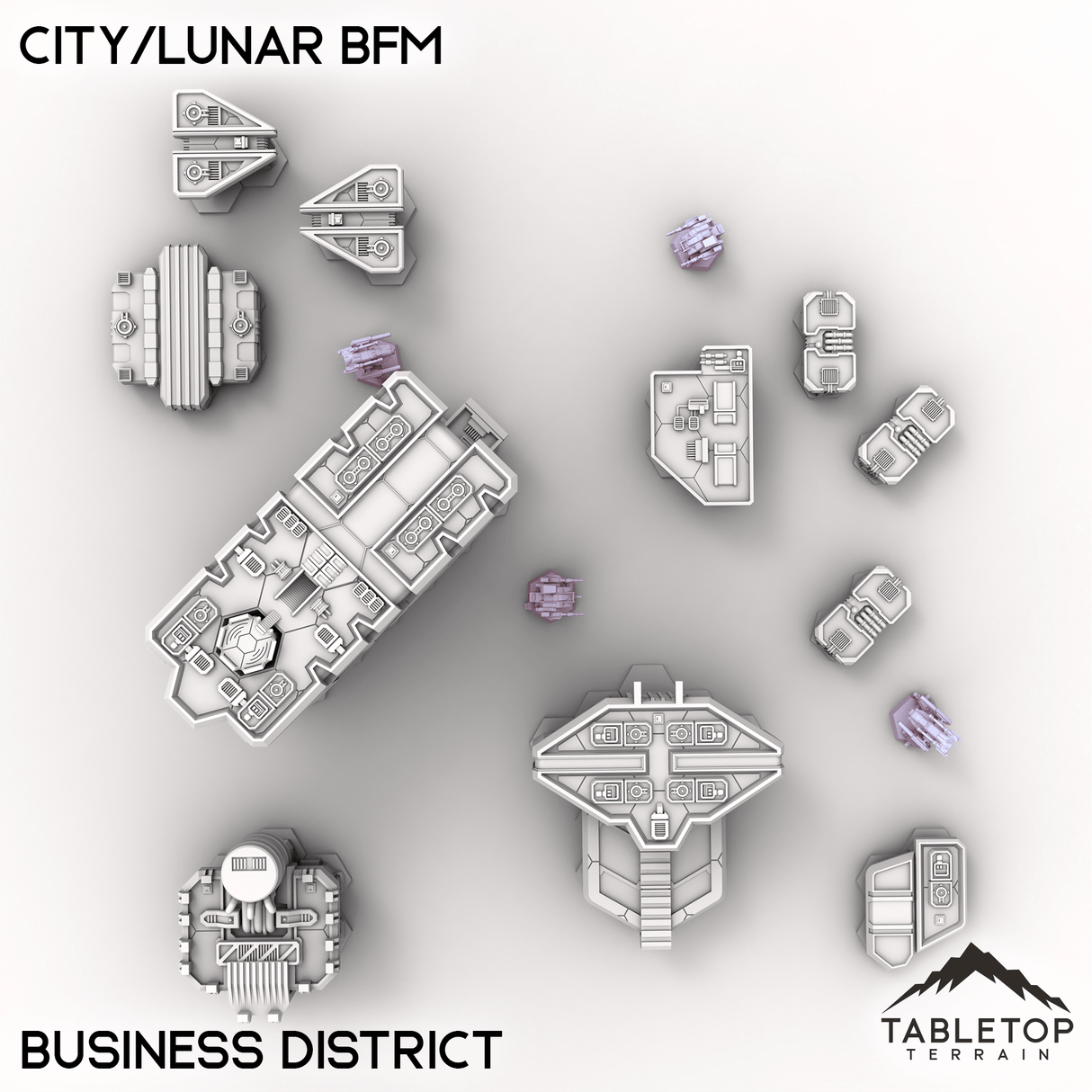 Tabletop Terrain Terrain Business District HEXTECH City/Lunar BFM - City Map Pack