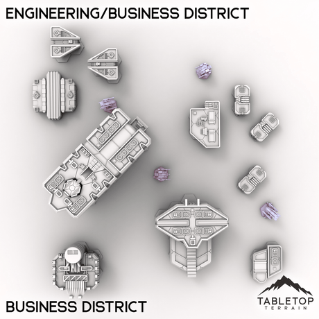 Tabletop Terrain Terrain Business District HEXTECH HPG Engineering/Business District - City Map Pack