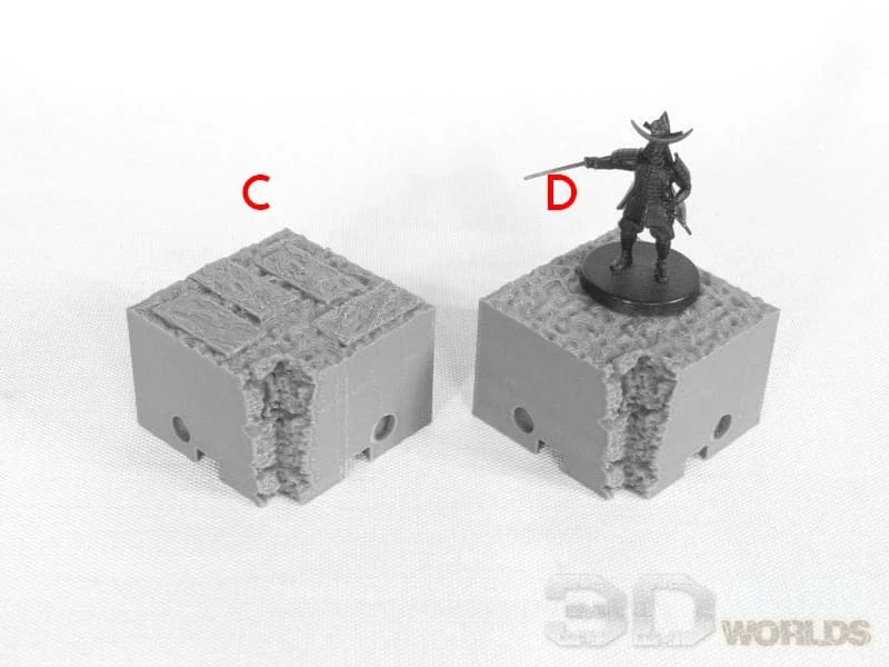 Tabletop Terrain Terrain C- Canal Inner Corner with Path on top Samurai Canal Set