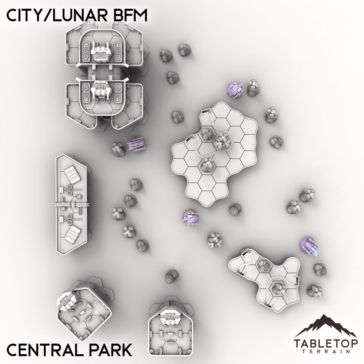 Tabletop Terrain Terrain Central Park HEXTECH City/Lunar BFM - City Map Pack