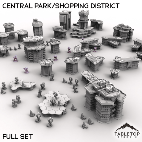 Tabletop Terrain Terrain Central Park/Shopping District Full Set HEXTECH Central Park/Shopping District - City Map Pack