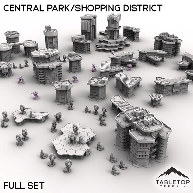 Tabletop Terrain Terrain Central Park/Shopping District Full Set HEXTECH Central Park/Shopping District - City Map Pack