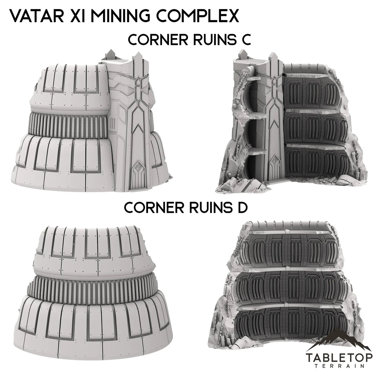 Tabletop Terrain Terrain Corner Ruins C / 28/32mm Vatar XI Mining Complex - Space Dwarf Terrain