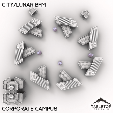 Tabletop Terrain Terrain Corporate Campus HEXTECH City/Lunar BFM - City Map Pack