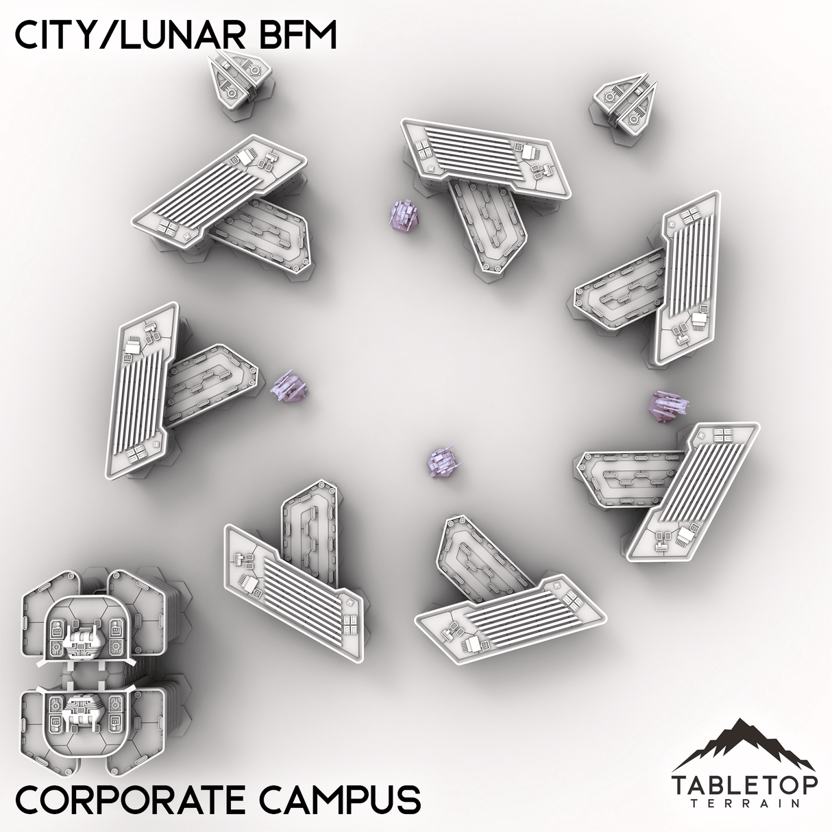 Tabletop Terrain Terrain Corporate Campus HEXTECH City/Lunar BFM - City Map Pack