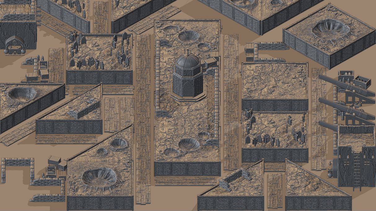 Tabletop Terrain Terrain Desert Trench Wars - Full Table Collection