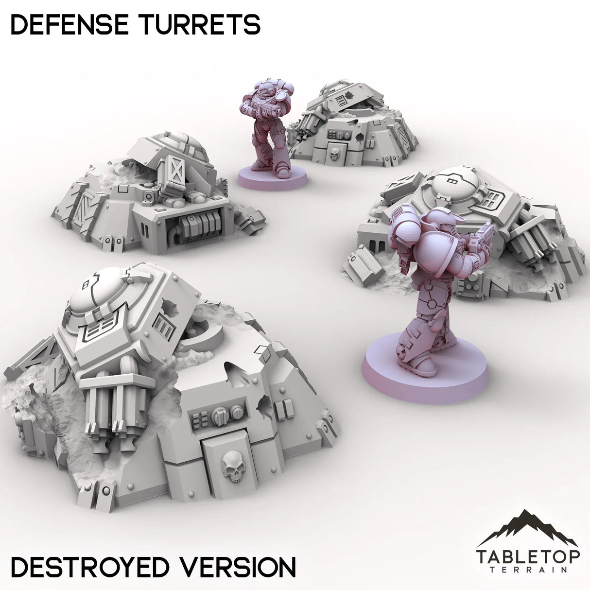 Tabletop Terrain Terrain Destroyed / 32mm Defense Turrets - Chapters Headquarter
