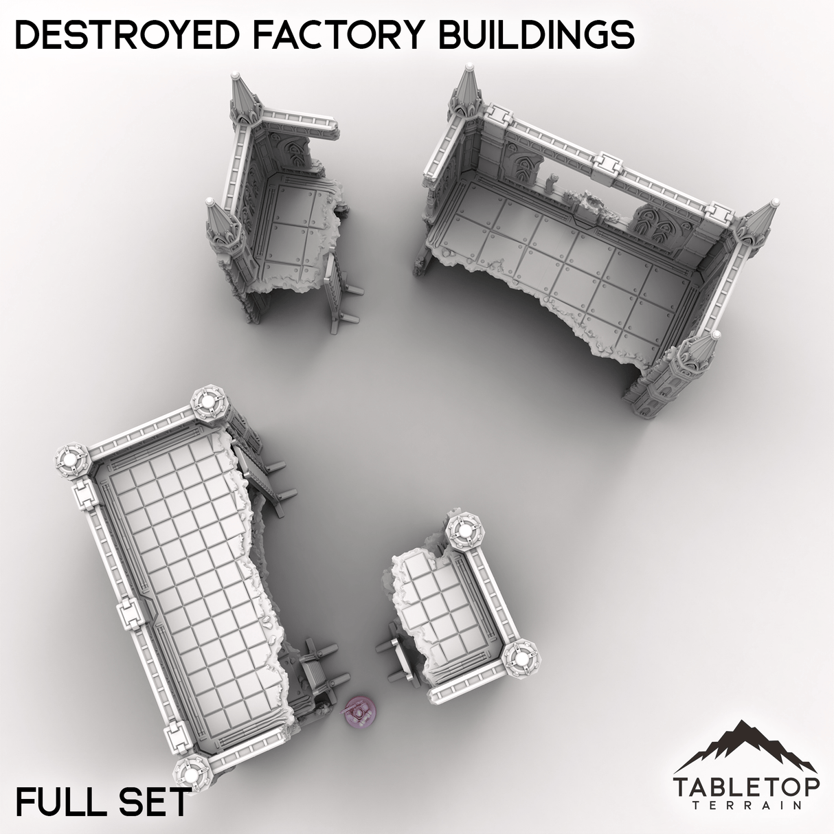 Tabletop Terrain Terrain Destroyed Factory Buildings