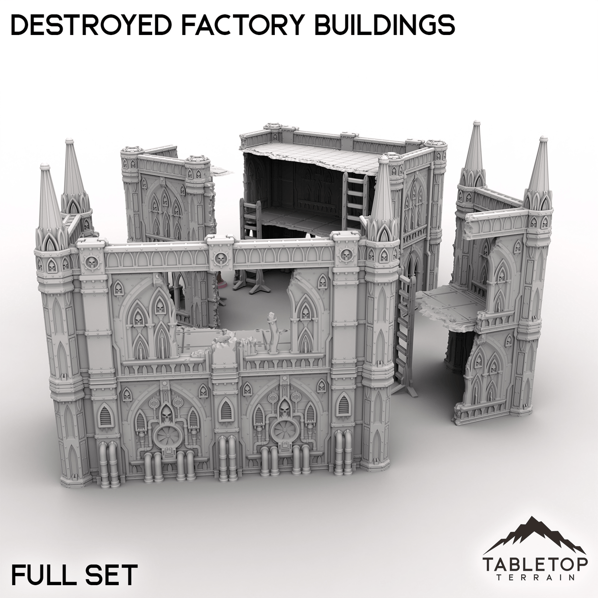 Tabletop Terrain Terrain Destroyed Factory Buildings