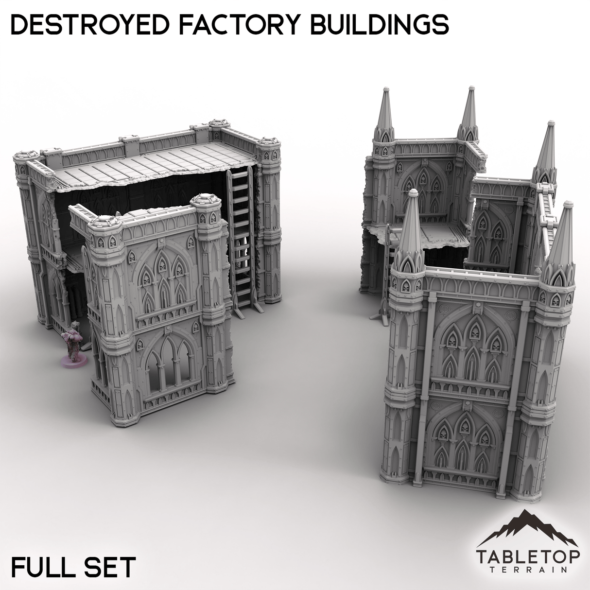 Tabletop Terrain Terrain Destroyed Factory Buildings