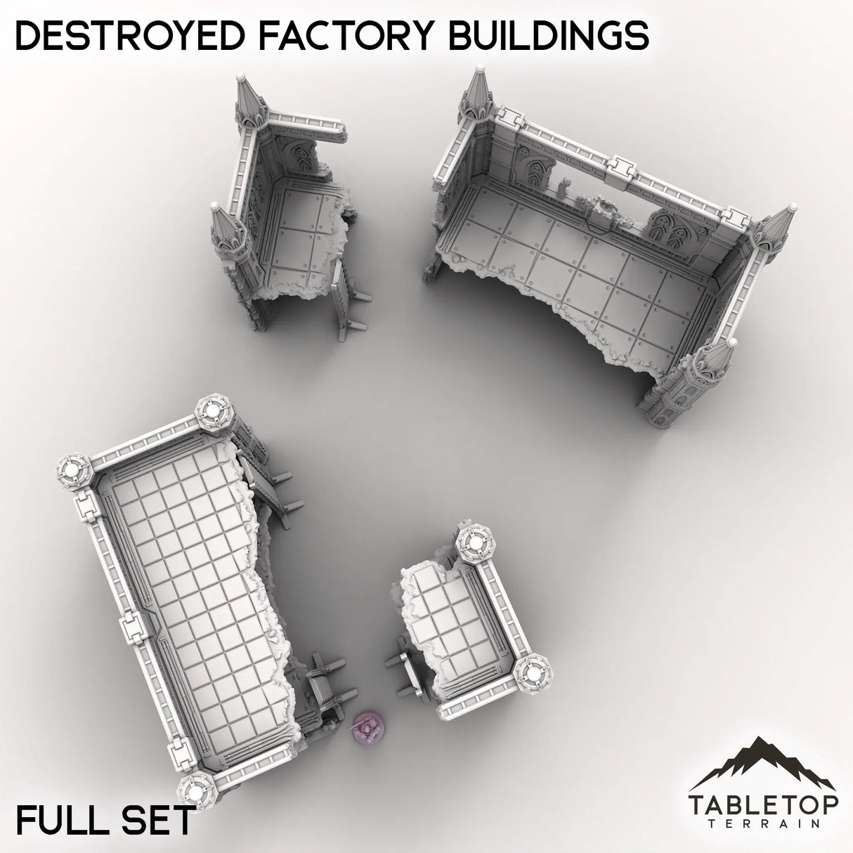 Tabletop Terrain Terrain Destroyed Factory Buildings