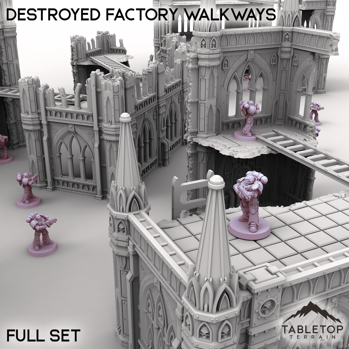 Tabletop Terrain Terrain Destroyed Factory Walkways