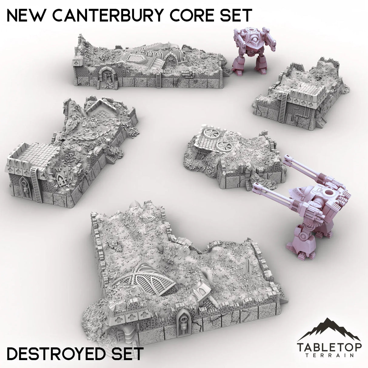 Tabletop Terrain Terrain Destroyed Set New Canterbury Core Set - 6mm