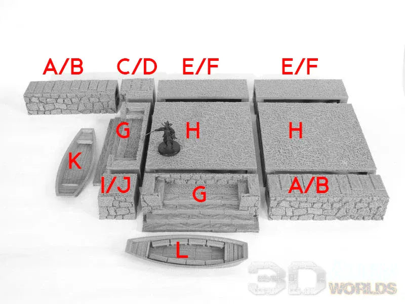 Tabletop Terrain Terrain E- Elevated Rectangle unfinished edges with normal ground on top Samurai Canal Set