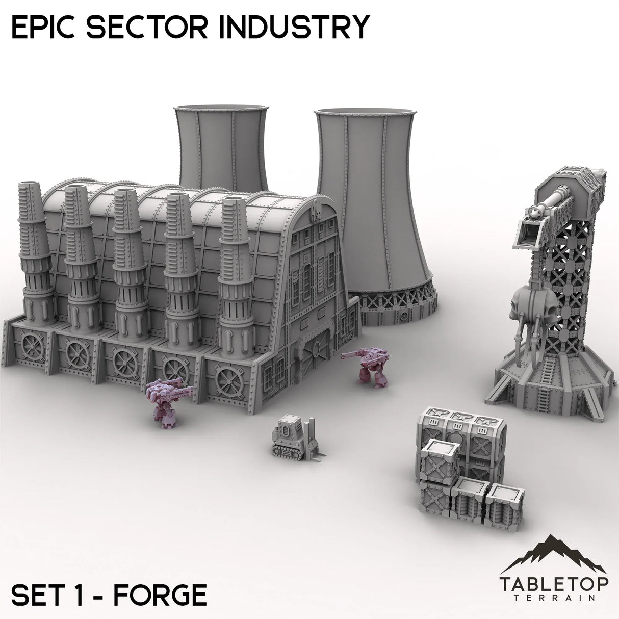 Tabletop Terrain Terrain Epic Sector Industry - Set 1 - Forge