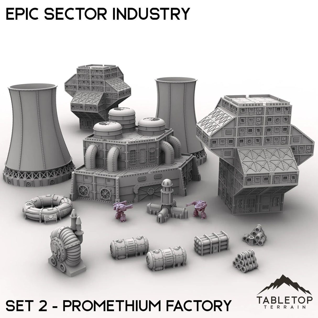 Tabletop Terrain Terrain Epic Sector Industry - Set 2 - Promethium Factory
