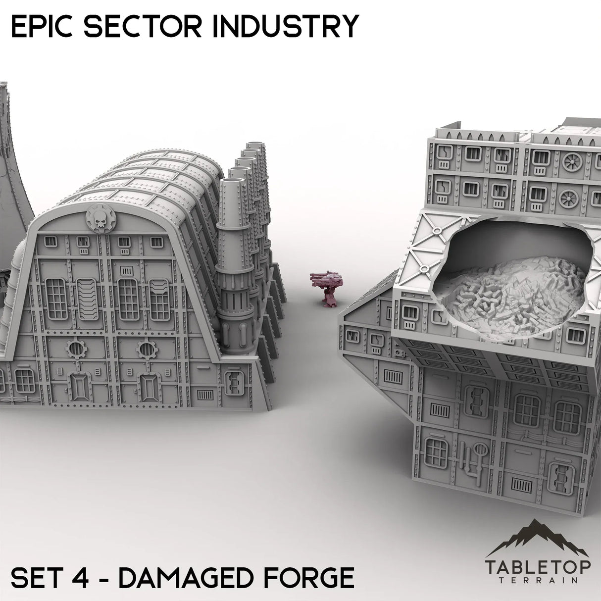 Tabletop Terrain Terrain Epic Sector Industry - Set 4 - Damaged Forge