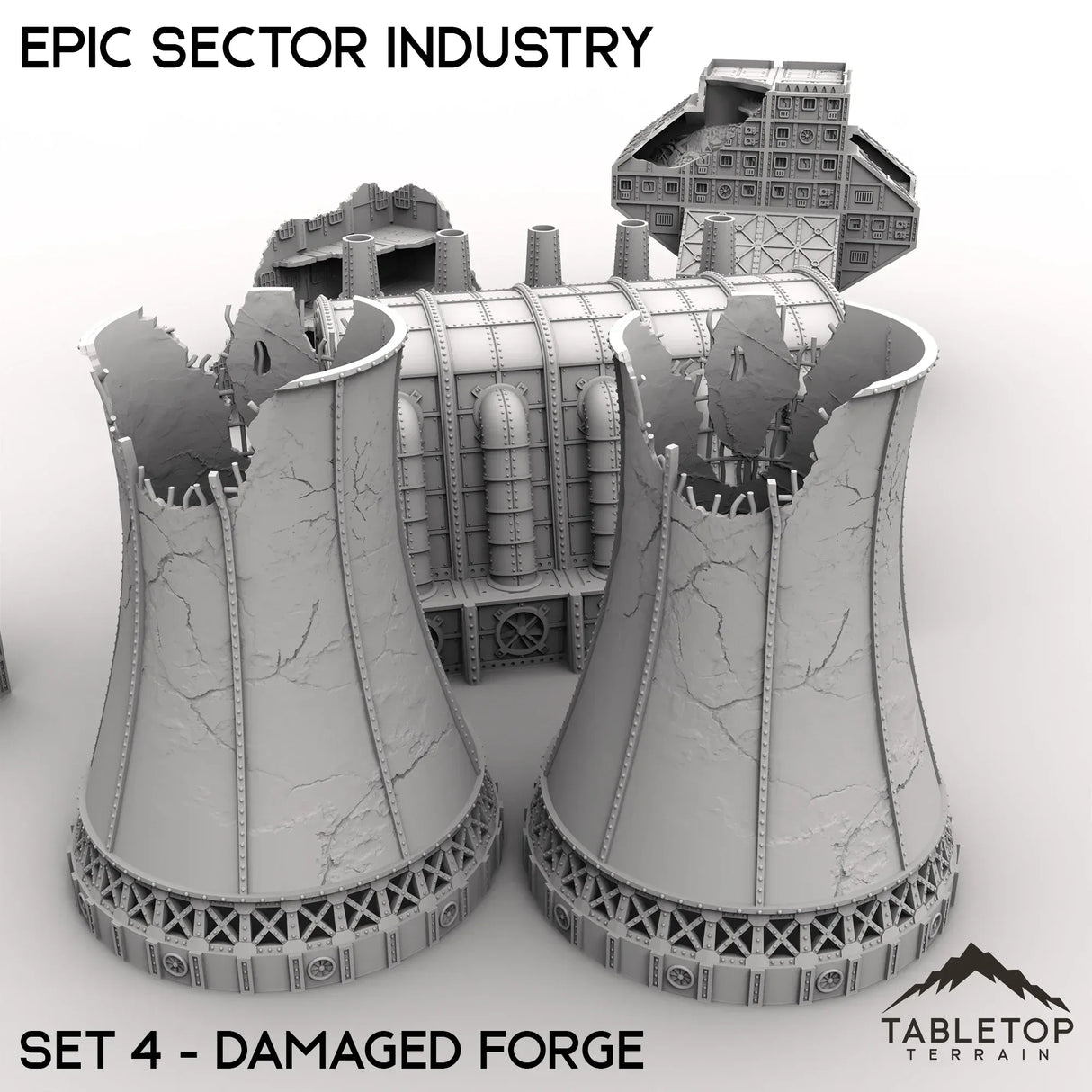Tabletop Terrain Terrain Epic Sector Industry - Set 4 - Damaged Forge