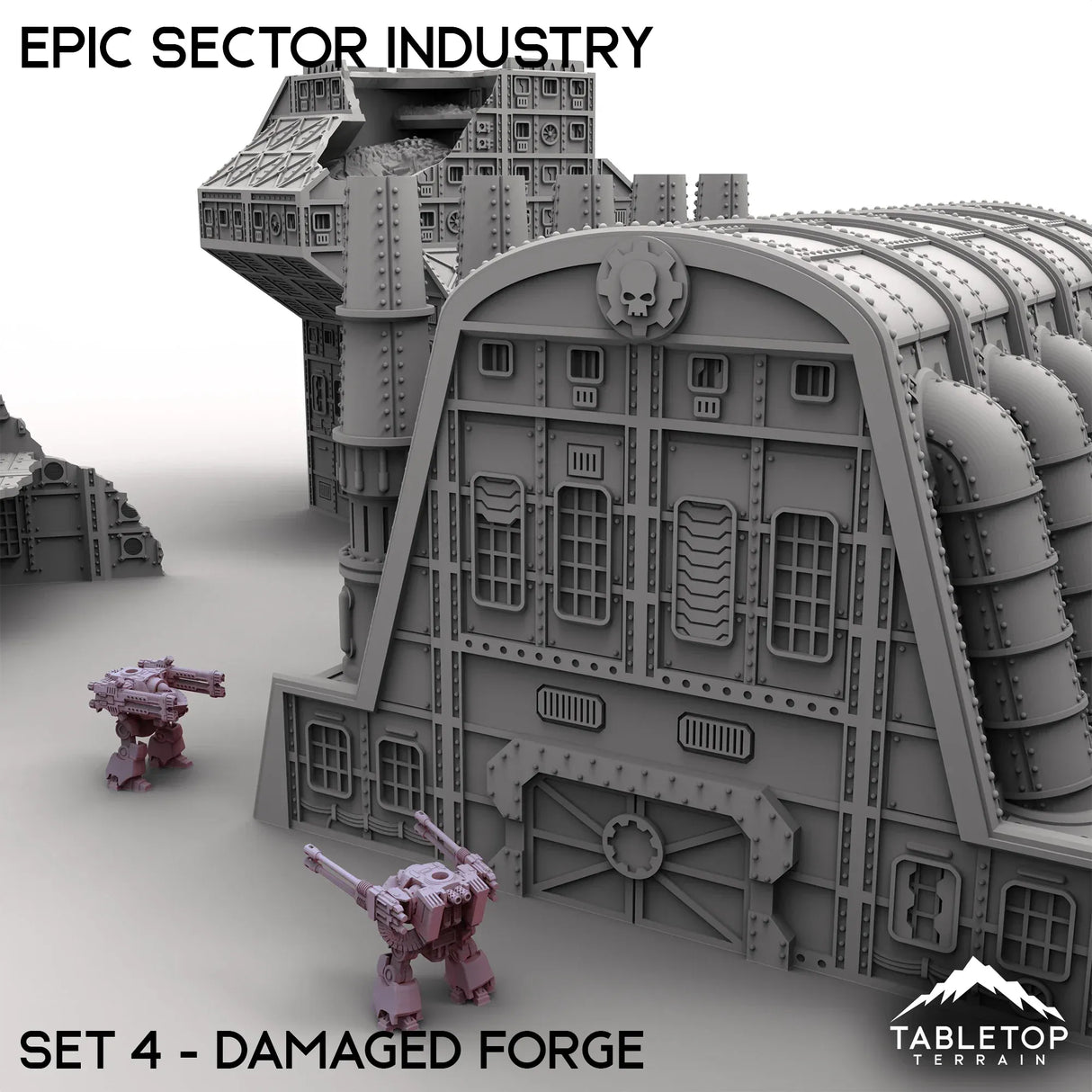 Tabletop Terrain Terrain Epic Sector Industry - Set 4 - Damaged Forge