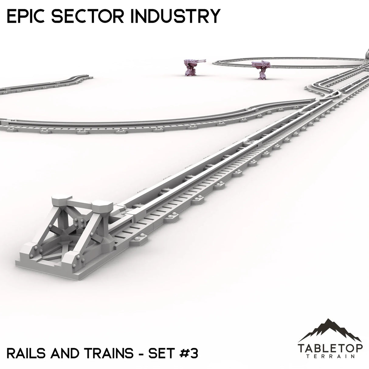 Tabletop Terrain Terrain Epic Sector Industry - Set 6 - Rails and Trains
