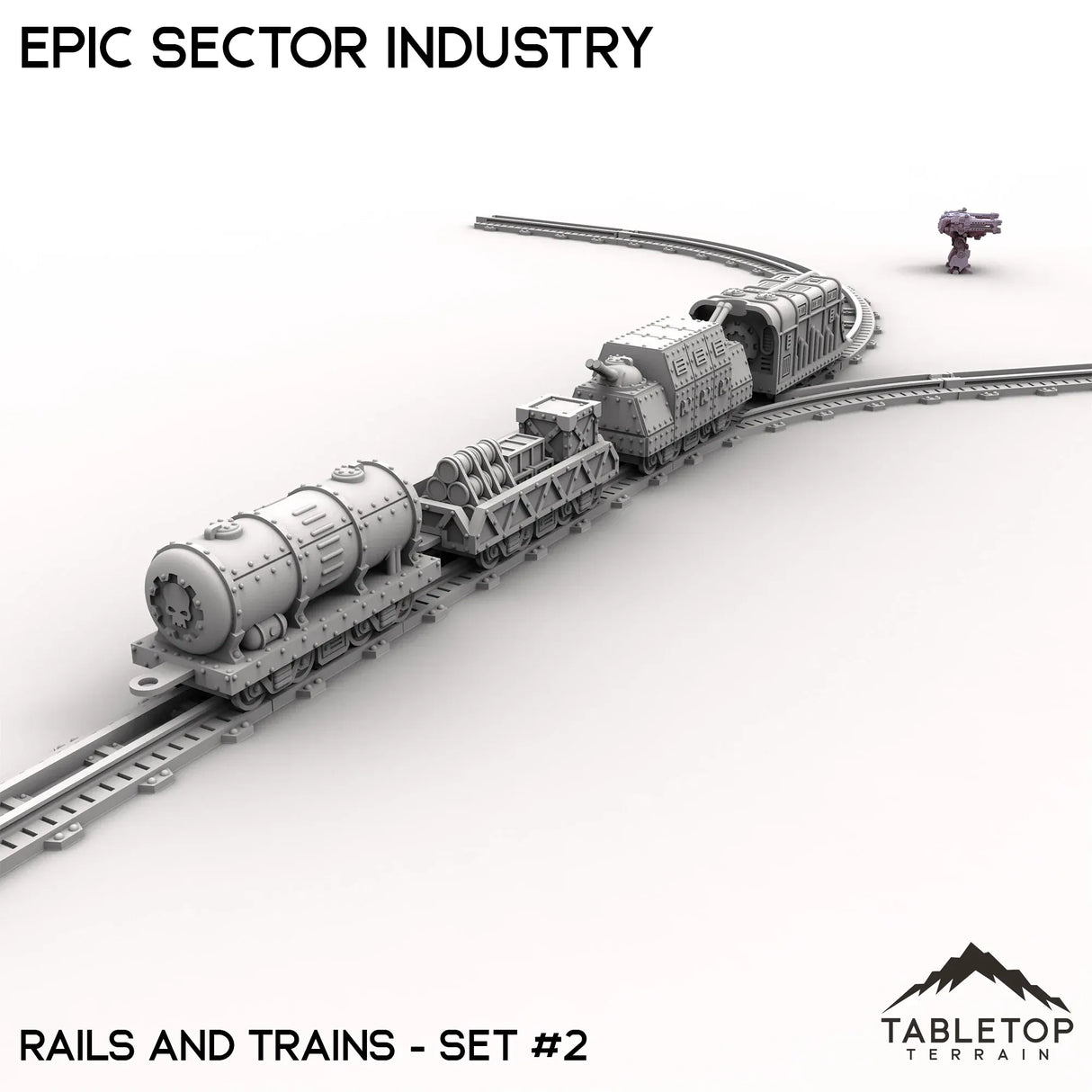 Tabletop Terrain Terrain Epic Sector Industry - Set 6 - Rails and Trains