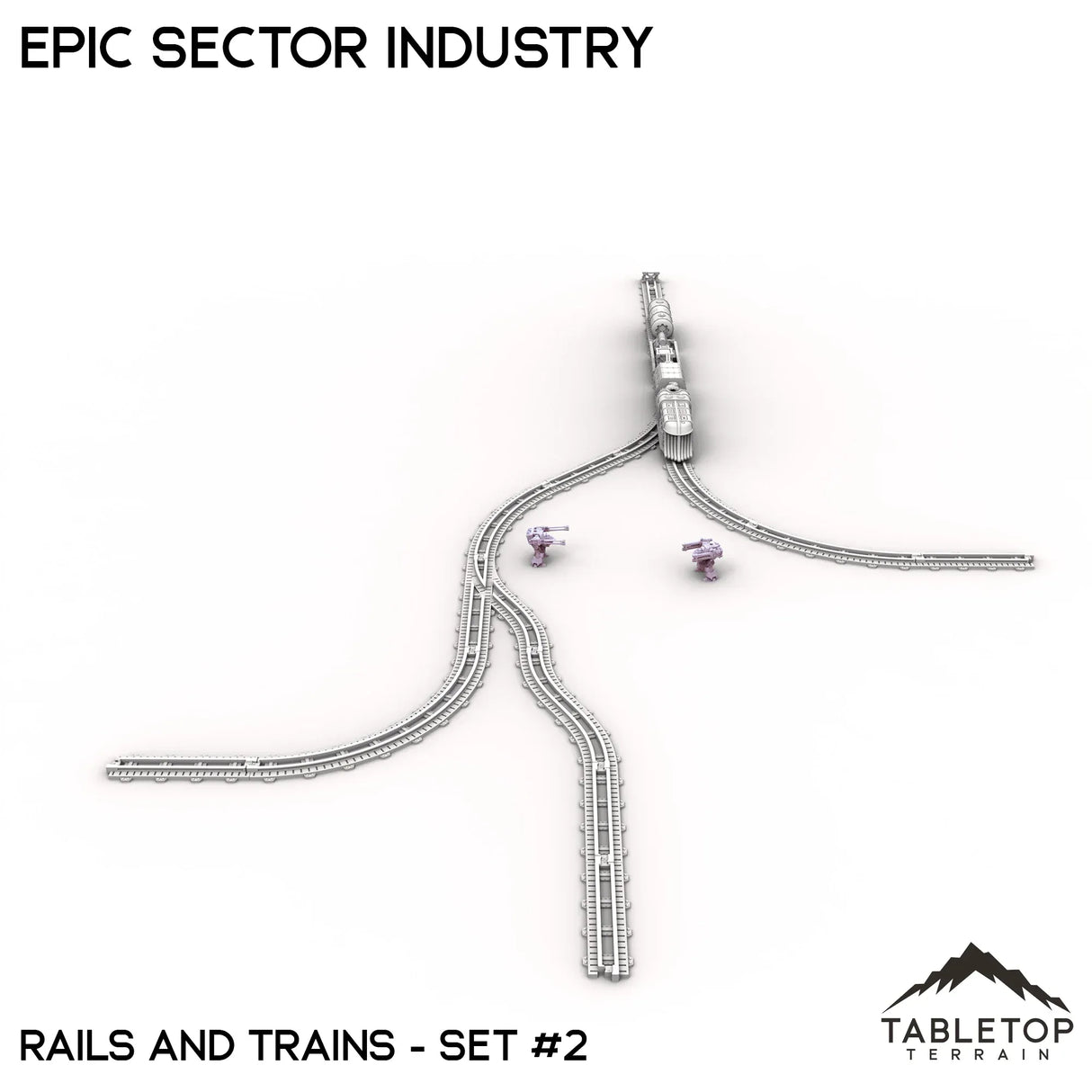 Tabletop Terrain Terrain Epic Sector Industry - Set 6 - Rails and Trains
