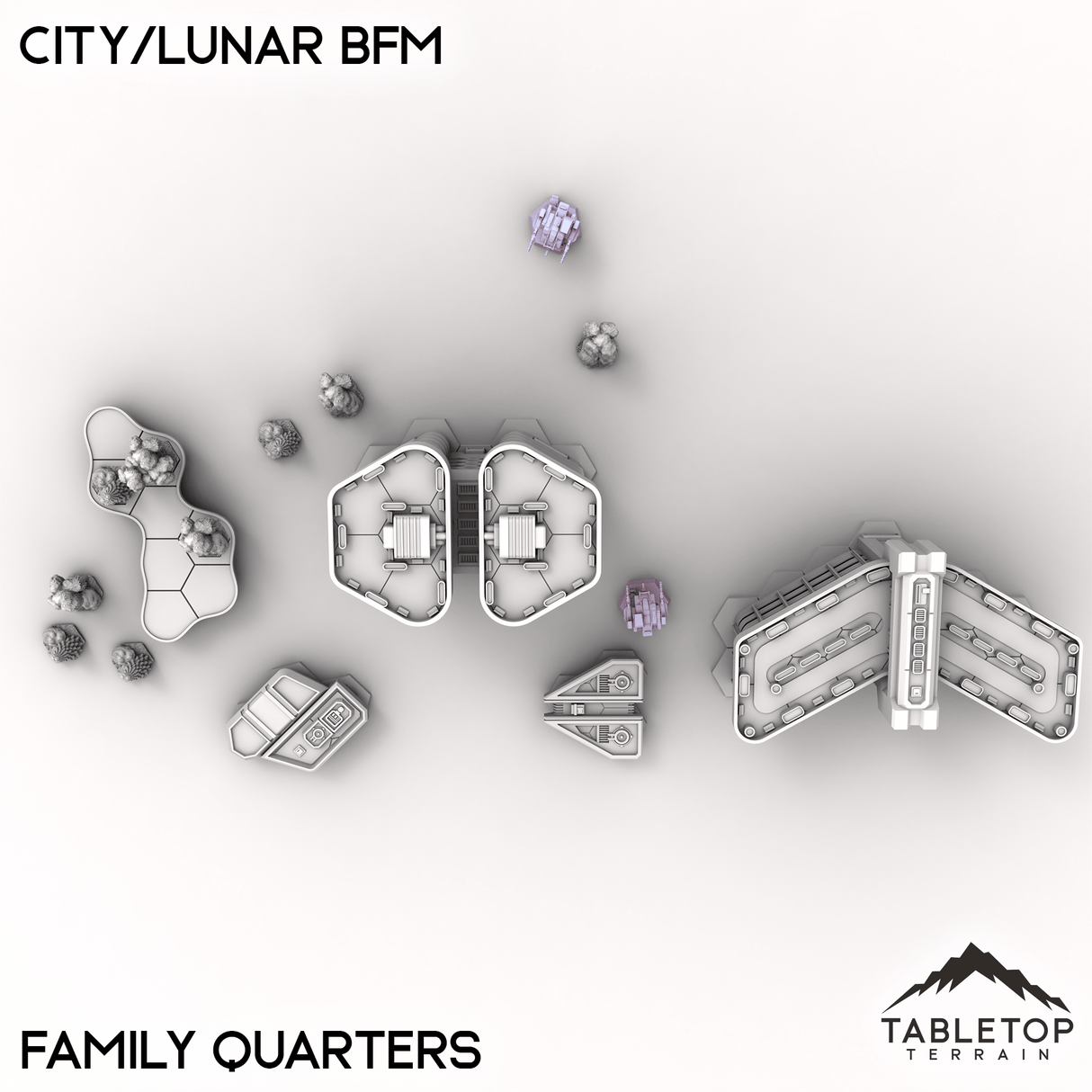 Tabletop Terrain Terrain Family Quarters HEXTECH City/Lunar BFM - City Map Pack