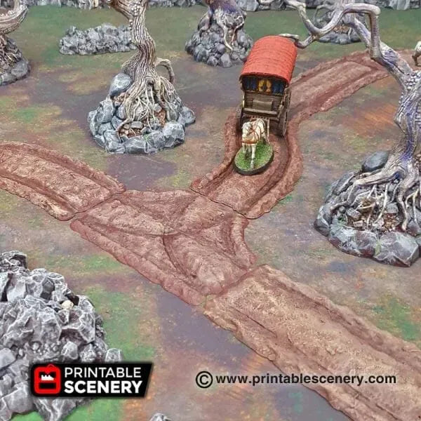Tabletop Terrain Terrain Forest Cart Tracks - Fantasy Scatter Terrain