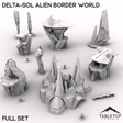 Tabletop Terrain Terrain Full Set / 28/32mm Delta-sol Alien Border World
