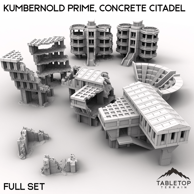 Tabletop Terrain Terrain Full Set / 28/32mm Kumbernold Prime, Concrete Citadel