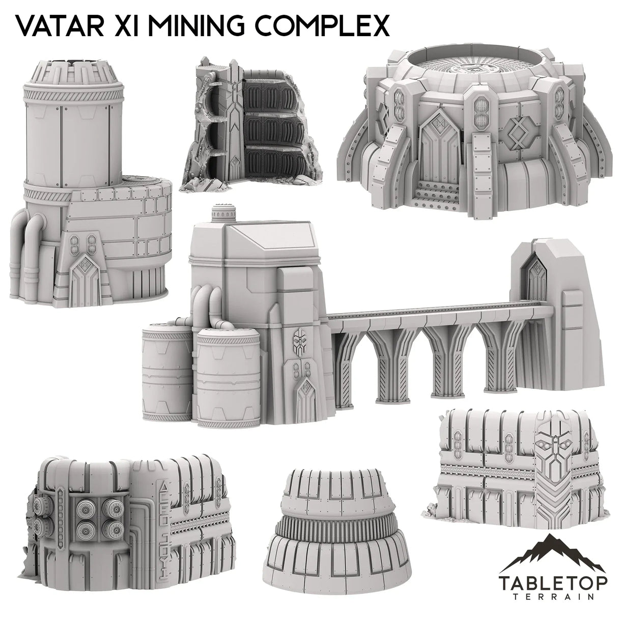 Tabletop Terrain Terrain Full Set / 28/32mm Vatar XI Mining Complex - Space Dwarf Terrain